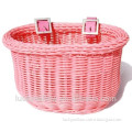Removable pink kids bike basket
